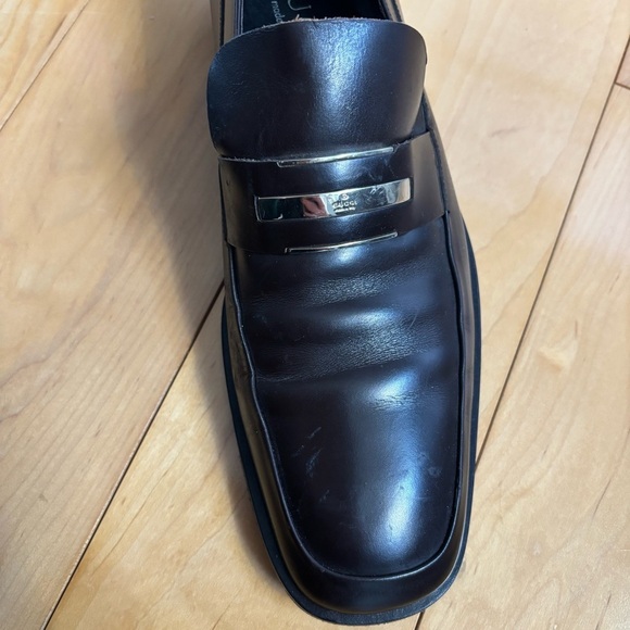 Gucci Brown Slip On Loafers Mens Size 9D Hardware Business Formal Luxury Used main image 10